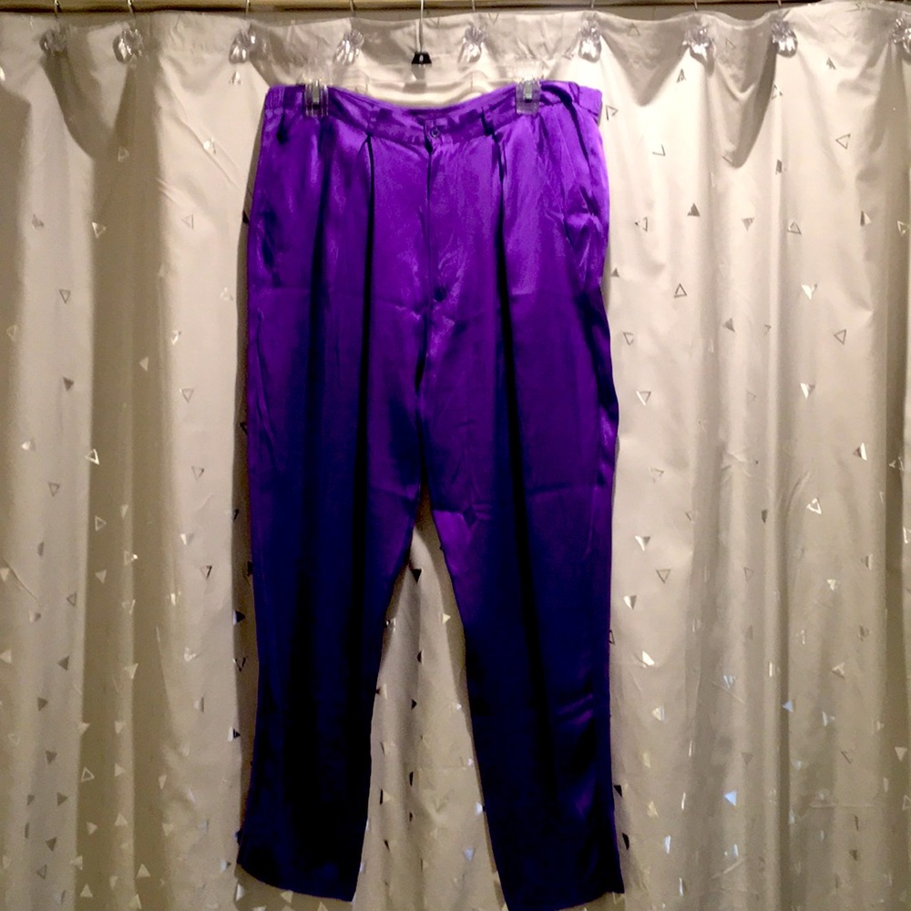 Purple silk pants